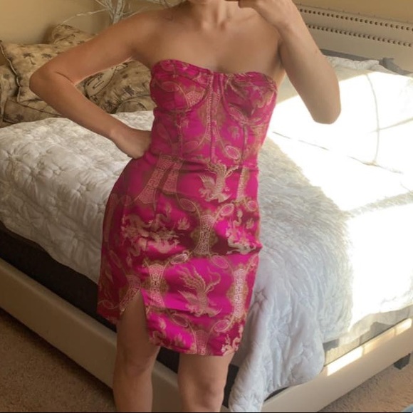 Pink strapless dress - Picture 2 of 2